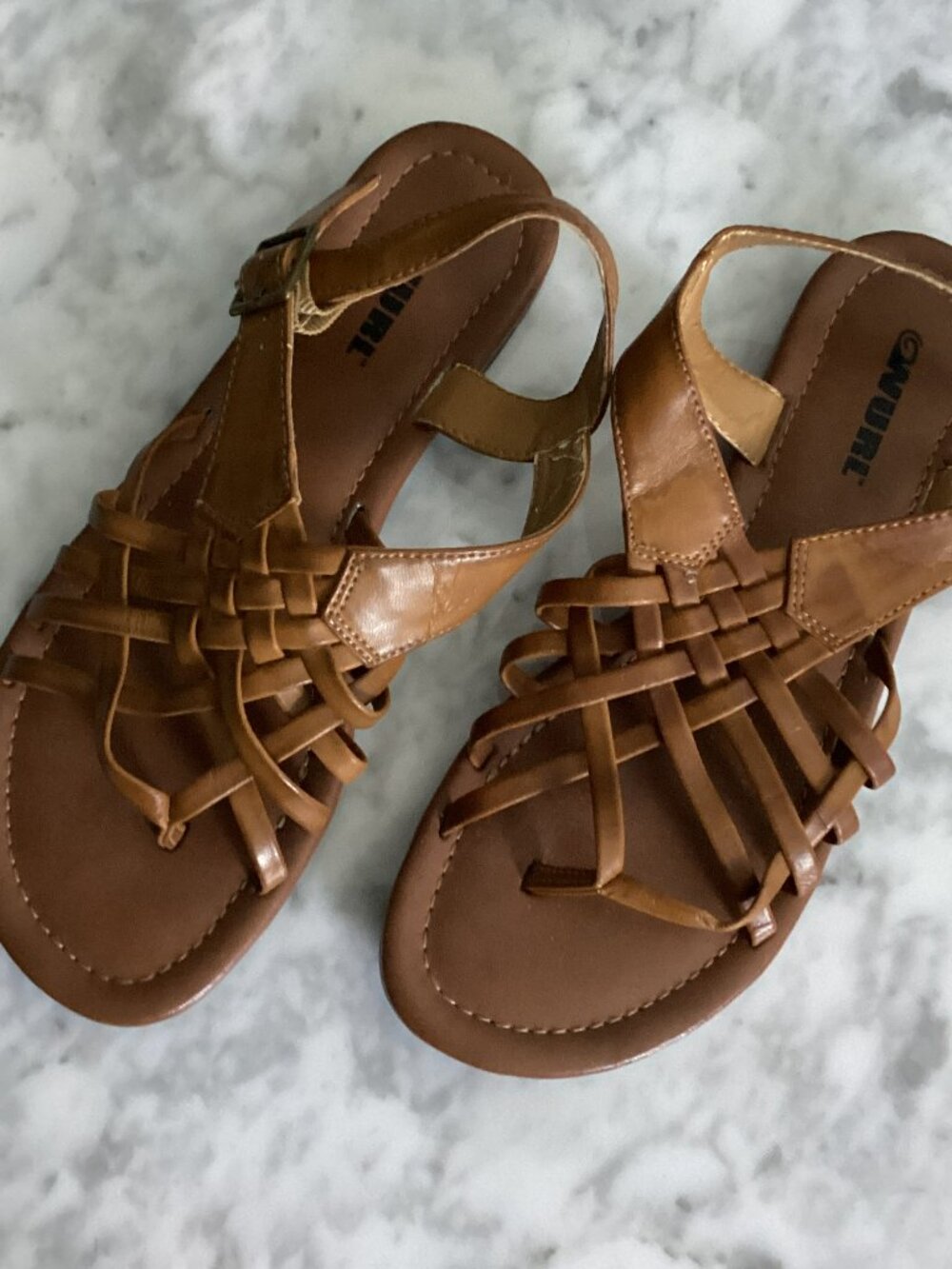 Wurl Brown Leather Strappy Sandals – sz 7.5